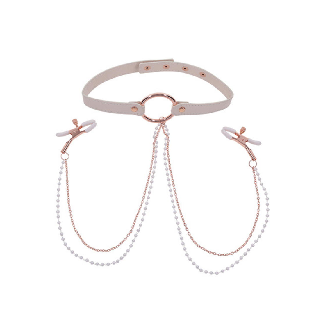 Peaches 'n CreaMe Collar w/ Nipple Clamps