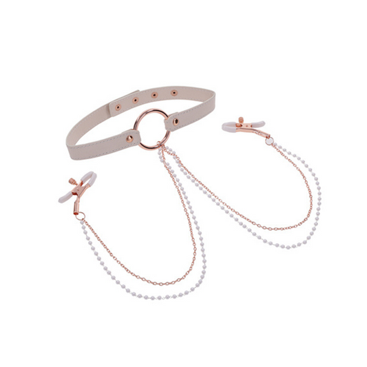 Peaches 'n CreaMe Collar w/ Nipple Clamps